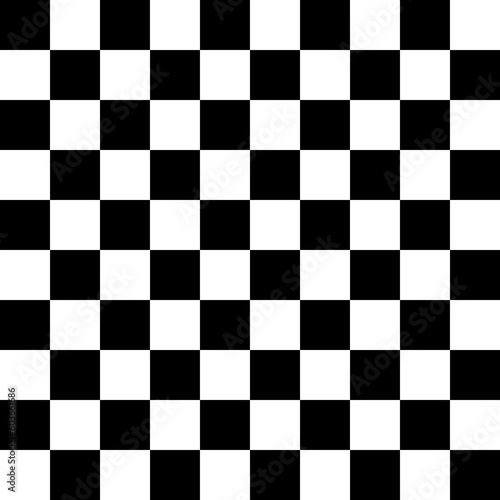 Black and white seamless pattern, Chessboard shape.
