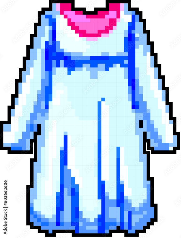 Fototapeta premium pajama sleepshirt girl game pixel art retro vector. bit pajama sleepshirt girl. old vintage illustration