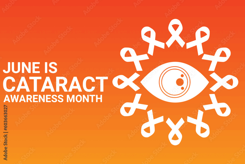 Cataract Awareness Month. June is. Holiday concept. Template for background, banner, card, poster with text inscription. Vector illustration