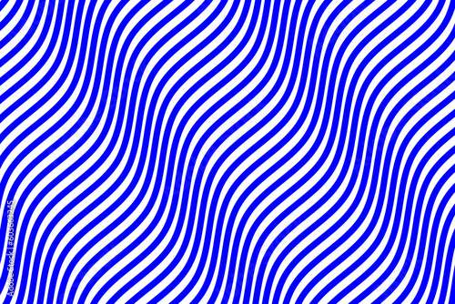 Blue and white water wave stripes fabric pattern background vector. Abstract liquid wavy lines pattern. Diagonal optical illusion curve strips. Wall and floor ceramic tiles pattern.