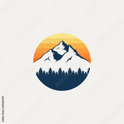 Mountain logo vector design template stock illustration