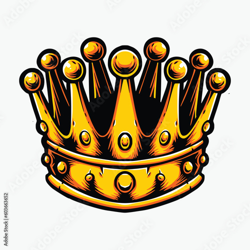 gold king crown vector logo