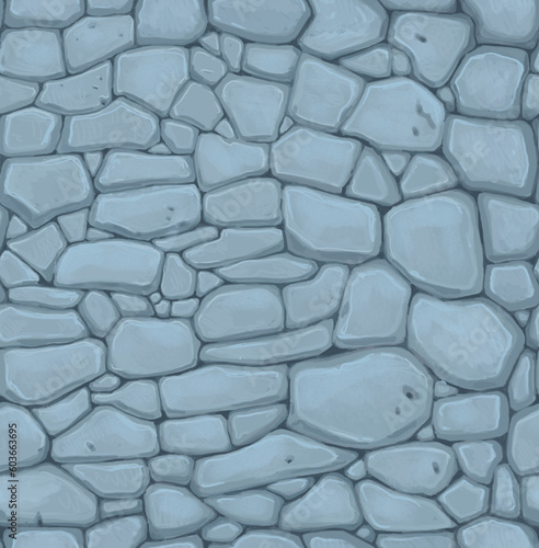 Seamless pattern from stones  for game development in casual style or backgound