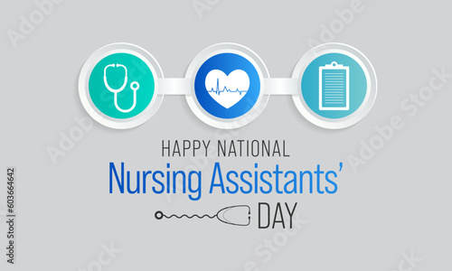 Nursing assistants day is observed every year in June, The main role of a CNA is to provide basic care to patients and help them with daily activities. vector illustration