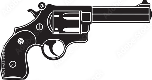 revolver flat vector illustration, revolver vector illustration on isolated white background