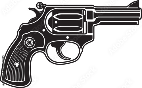 revolver flat vector illustration, revolver vector illustration on isolated white background