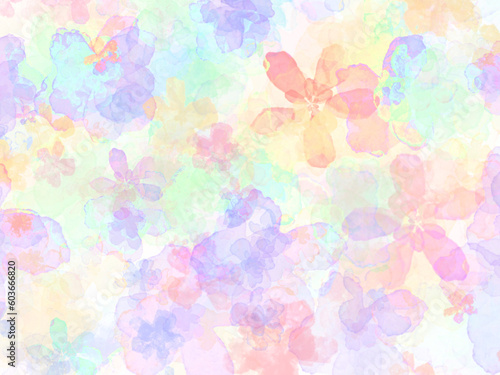 Photos 水彩風の花柄の壁紙02
