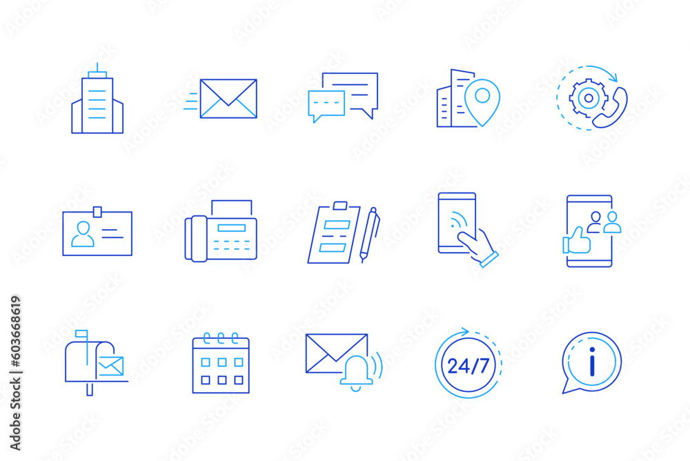 Office and gadgets - set of modern line design style icons Office and gadgets - set of modern line design style icons
