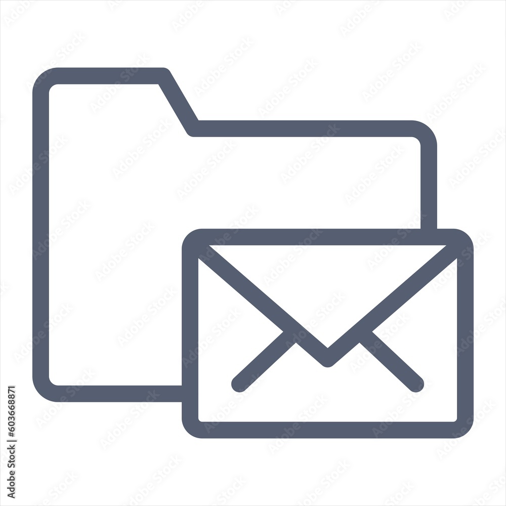 Email Folder and Folder icon concept Email Folder and Folder icon concept