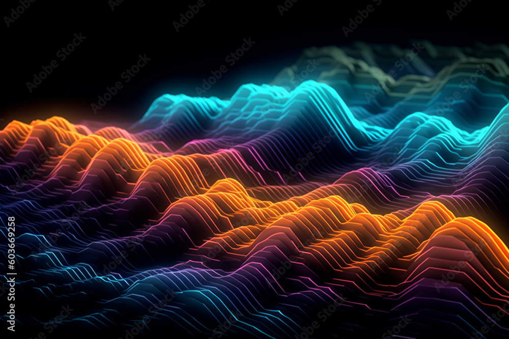 sound waves produced by a musical instrument, using geometric patterns