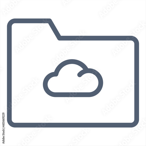 Cloud storage icon. Online drive. Desktop icons pack element. Backups folder sign. Internet save files. Linux open source UI shortcut theme customisation. vector illustration