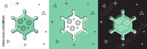Set Virus icon isolated on white and green, black background. Corona virus 2019-nCoV. Bacteria and germs, cell cancer, microbe, fungi. Vector