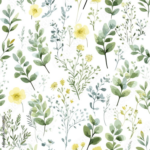 Inspired by Nordic style, the seamless pattern showcases the intricate details of the plants, evoking a sense of nature and tranquility. 