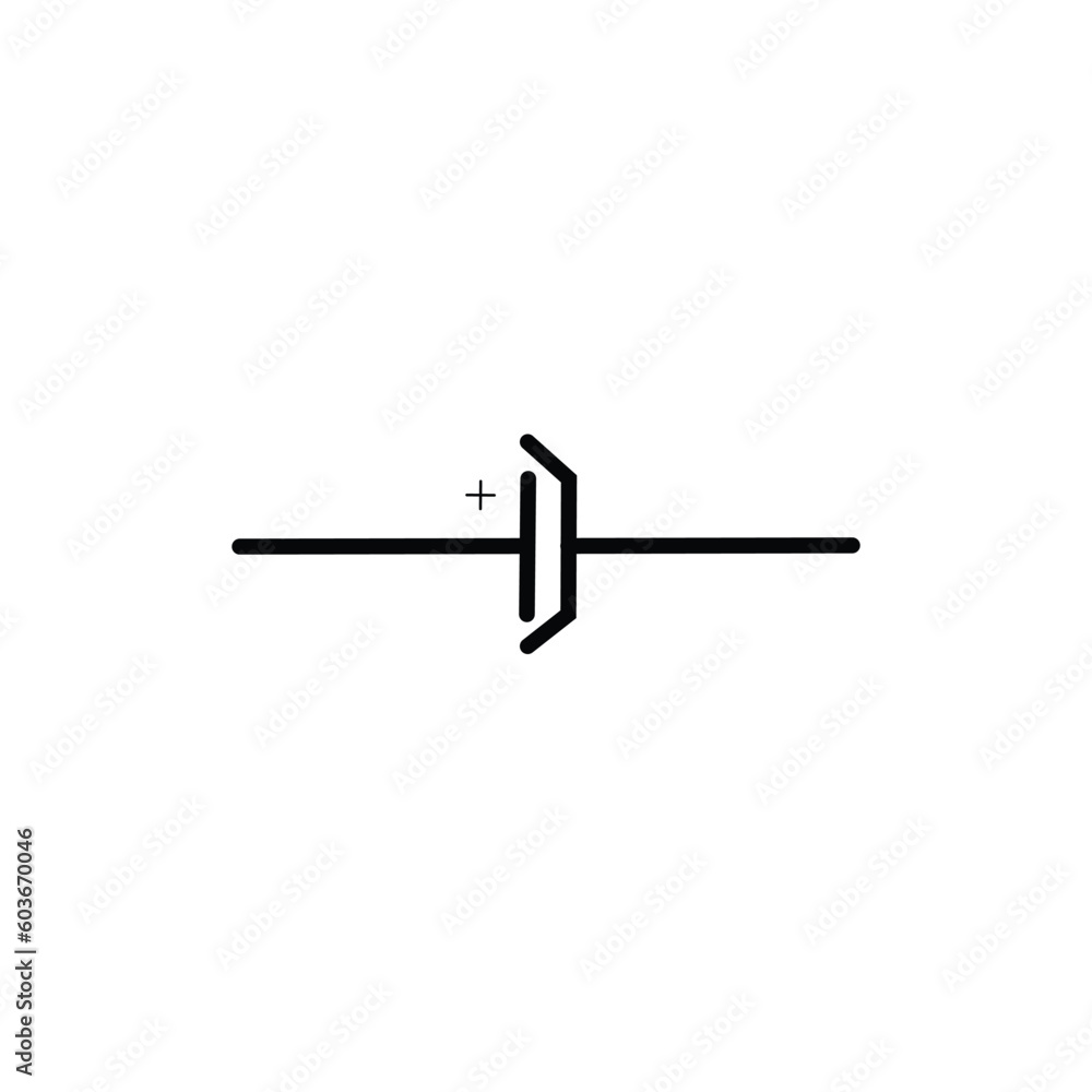 capacitor electronics part vector logo symbol on black white background