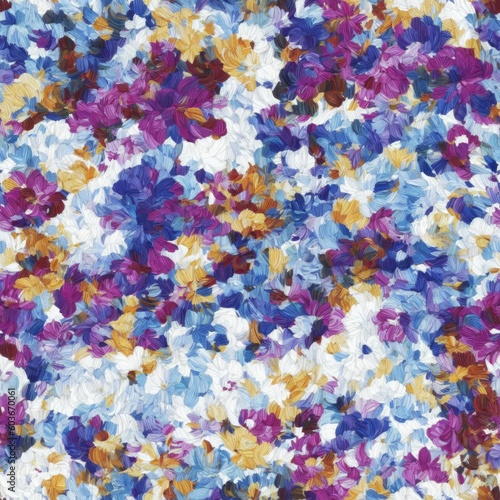 Flowers abstract illustration, seamless pattern. Created by a stable diffusion neural network. © homeworlds