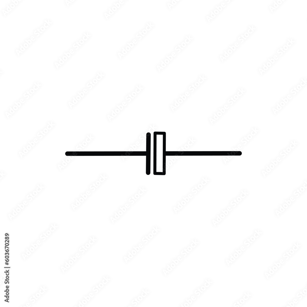 capacitor electronics part vector logo symbol on black white background