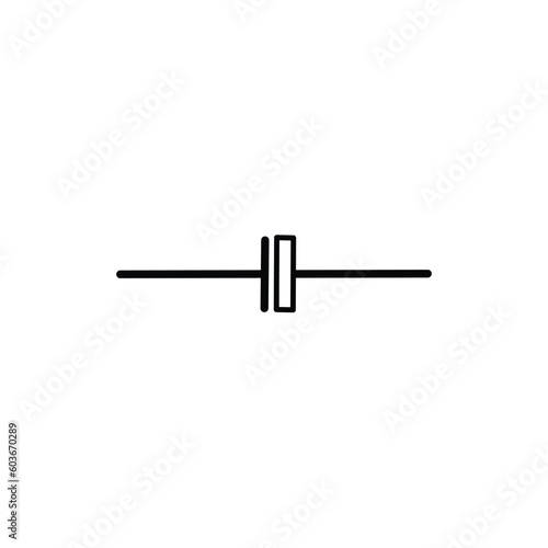 capacitor electronics part vector logo symbol on black white background