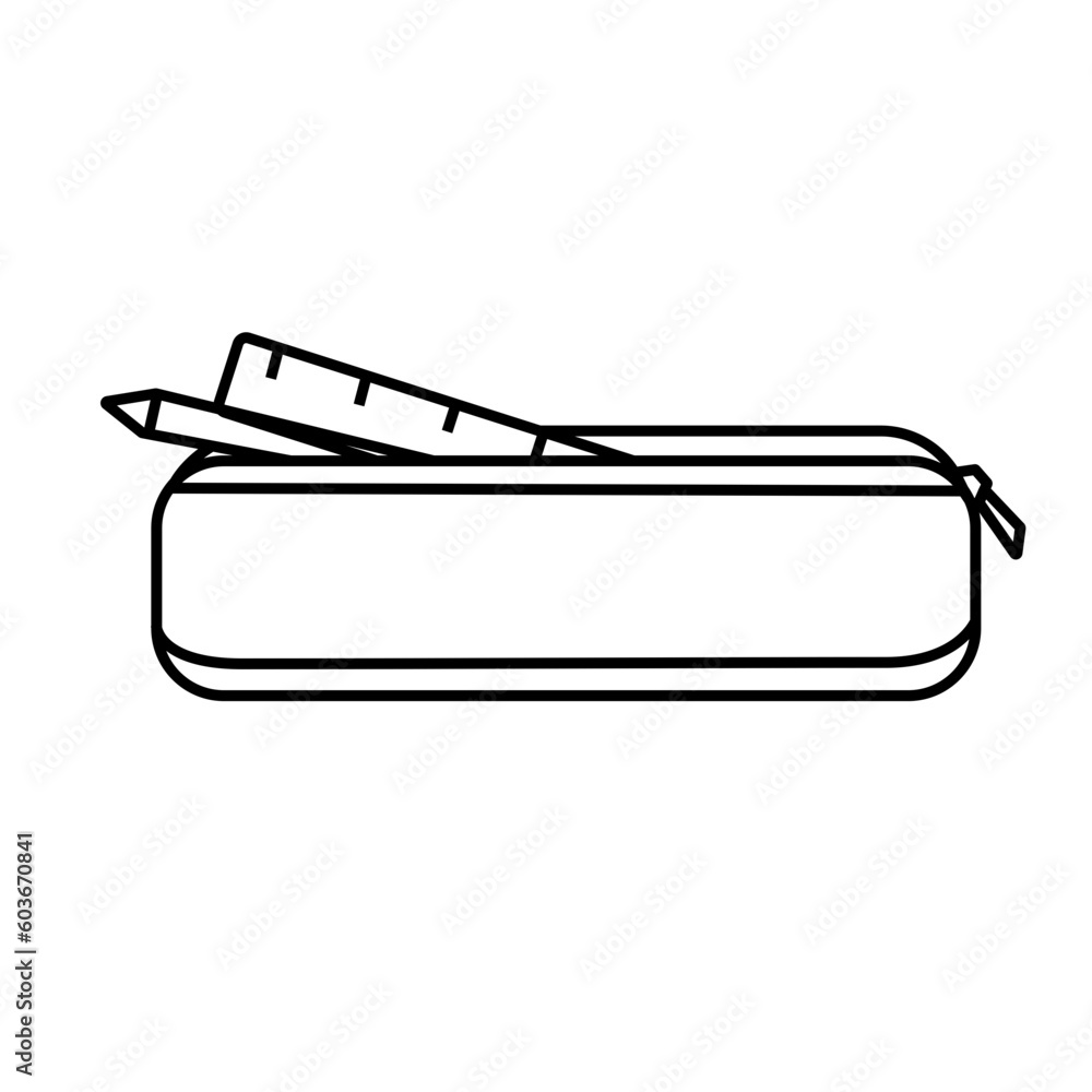 Ballpoint Ruler Outline Icon Ballpoint Ruler Outline Icon