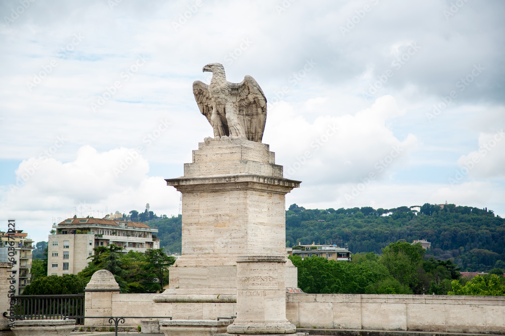 The statue of an eagle is a sign of a legion in the ancient Roman army in the form of an eagle. Rome, Italy