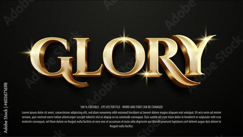 Golden glory 3d editable text effect