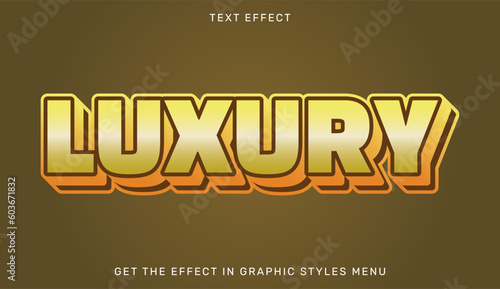 Luxury editable text effect in 3d style. Suitable for brand or business logo