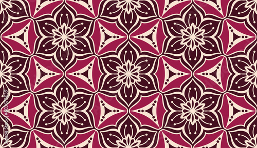 Geometric ethnic pattern seamless flower color. seamless pattern. Design for fabric,curtain,background,carpet,wallpaper,clothing,wrapping,Batik,mandalas,fabric,Vector illustration. pattern style.