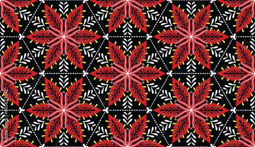 Geometric ethnic pattern seamless flower color. seamless pattern. Design for fabric,curtain,background,carpet,wallpaper,clothing,wrapping,Batik,mandalas,fabric,Vector illustration. pattern style.