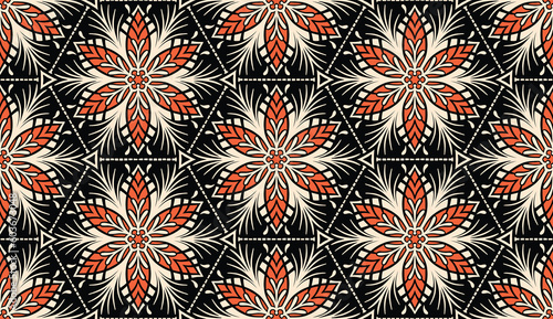 Geometric ethnic pattern seamless flower color. seamless pattern. Design for fabric,curtain,background,carpet,wallpaper,clothing,wrapping,Batik,mandalas,fabric,Vector illustration. pattern style.