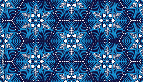 Geometric ethnic pattern seamless flower color. seamless pattern. Design for fabric,curtain,background,carpet,wallpaper,clothing,wrapping,Batik,mandalas,fabric,Vector illustration. pattern style.