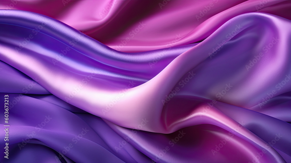 Fototapeta premium Gradient purple silk fabric background. Generative AI