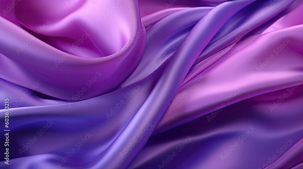 Fototapeta premium Gradient purple silk fabric background. Generative AI