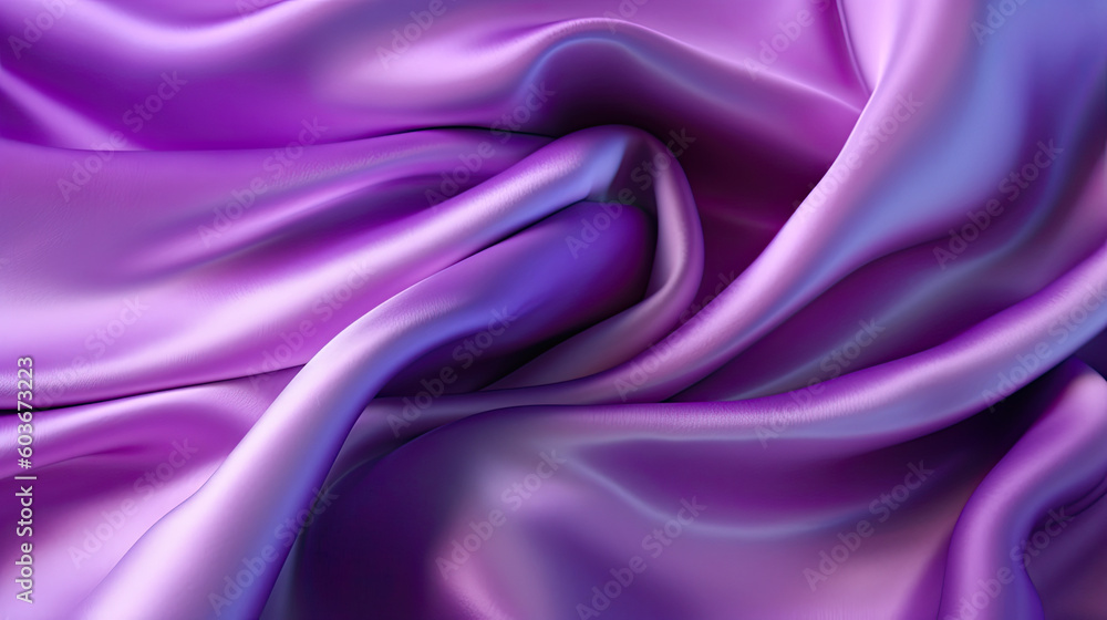 Fototapeta premium Gradient purple silk fabric background. Generative AI