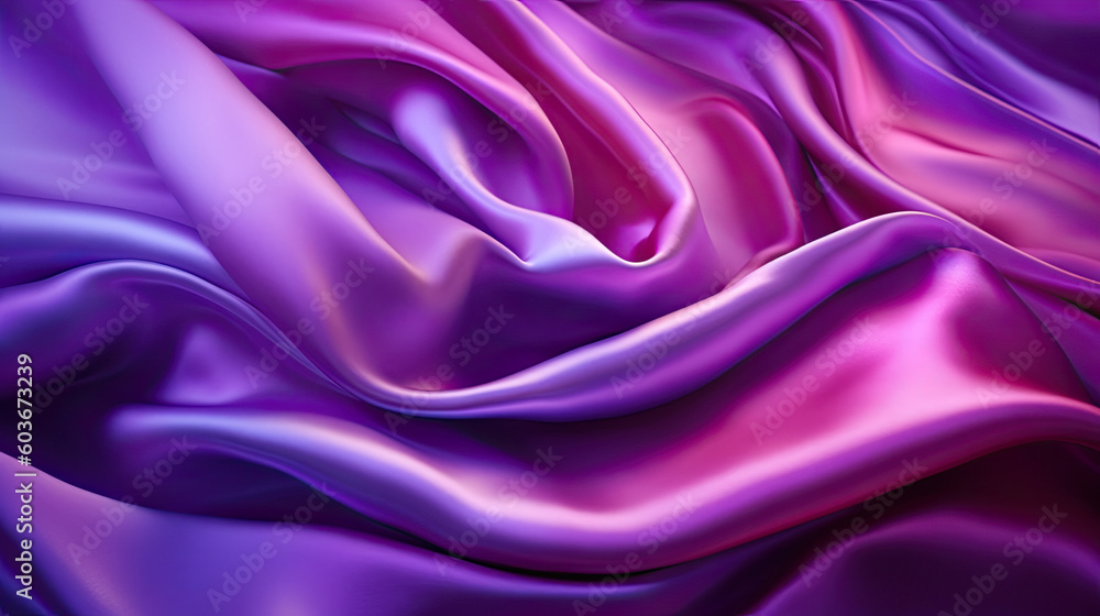 Obraz premium Gradient purple silk fabric background. Generative AI
