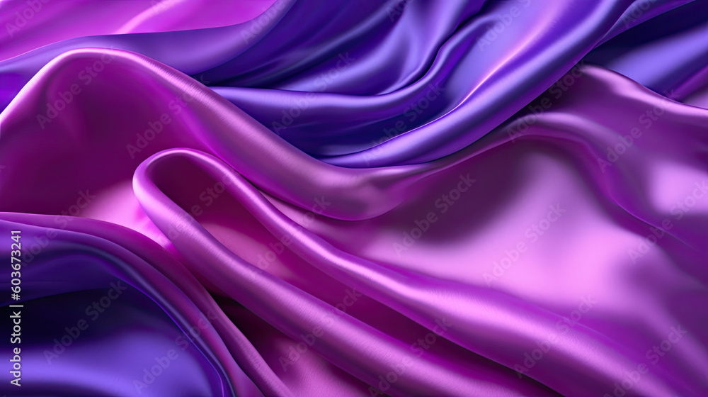 Obraz premium Gradient purple silk fabric background. Generative AI