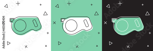Set Retractable cord leash with carabiner icon isolated on white and green, black background. Pet dog lead. Animal accessory for outdoors walk. Vector
