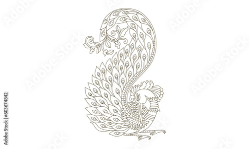 This is  peacock line art 