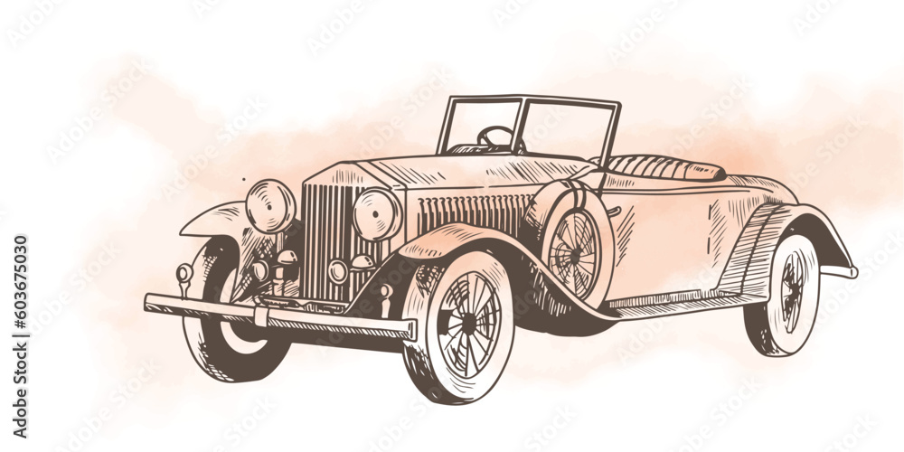Transportation of ink drawing sketch for poster, post card, name card, brochure, t-shirt, logo, branding, collection, art print.
