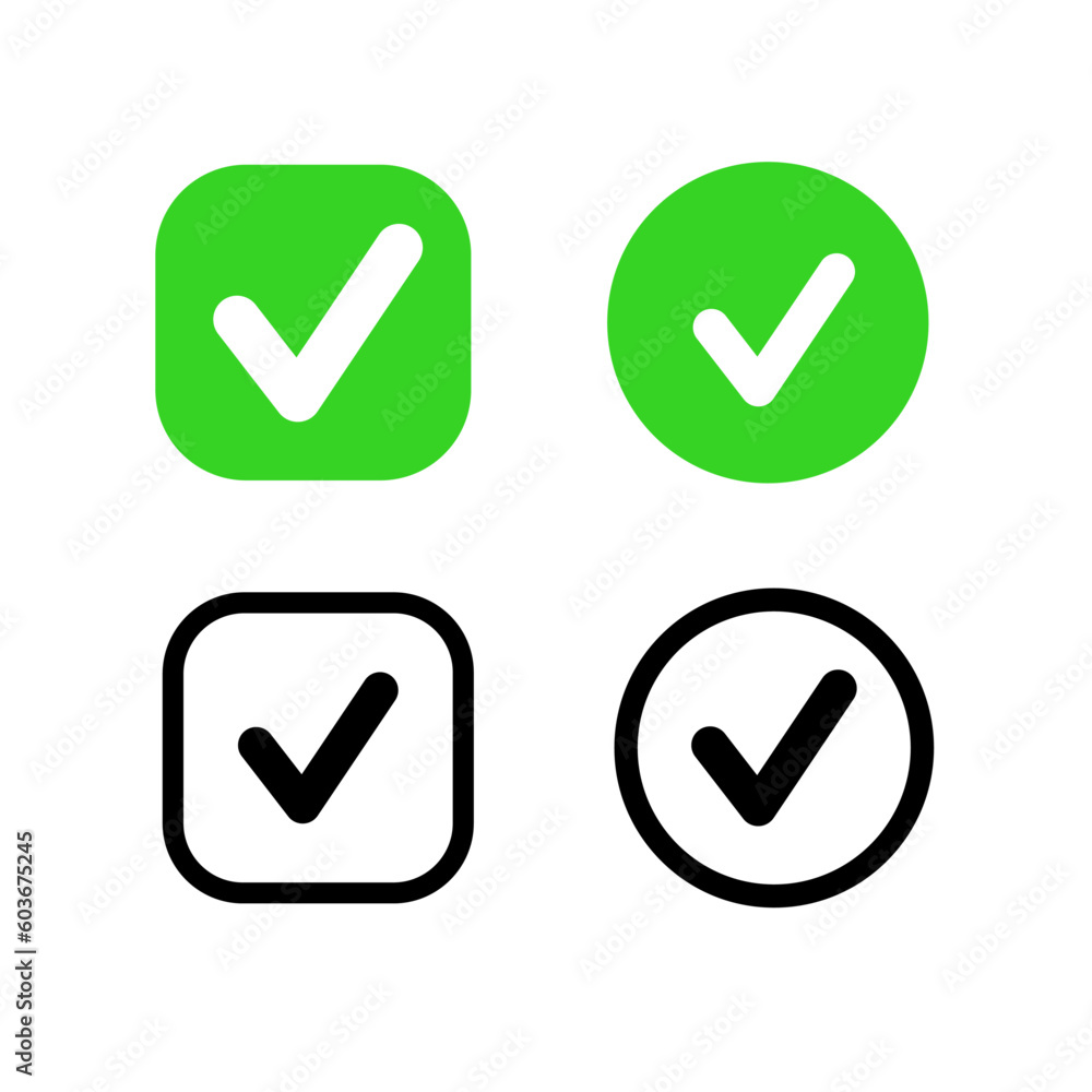 vector tick icon set. green tick icon. green check mark and symbol. true icon for application user interface and design elements vector tick icon set. green tick icon. green check mark and symbol. true icon for application user interface and design elements