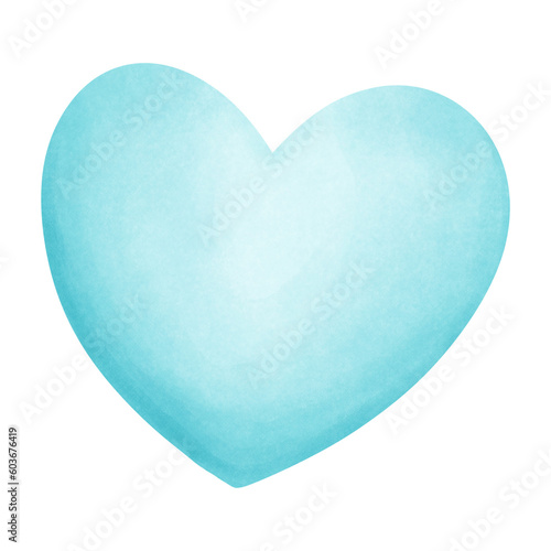 Watercolor Pastel Blue Heart