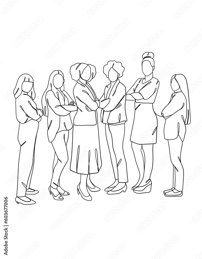 Continuous one line drawing of business teamwork. Vector illustration. Continuous one line drawing of business teamwork. Vector illustration.