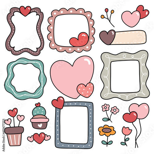 cute frame doodle, scrapbook element, graphic element