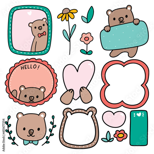 cute frame doodle, scrapbook element, graphic element