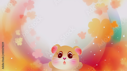 Wallpaper Mural Cute squirrel background in pretty pastel colors Torontodigital.ca