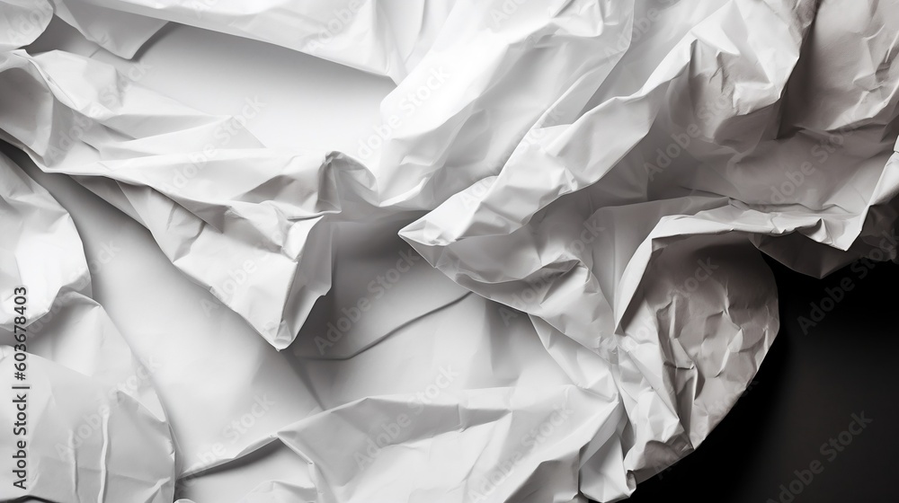 Fototapeta premium crumpled white paper created with generative ai
