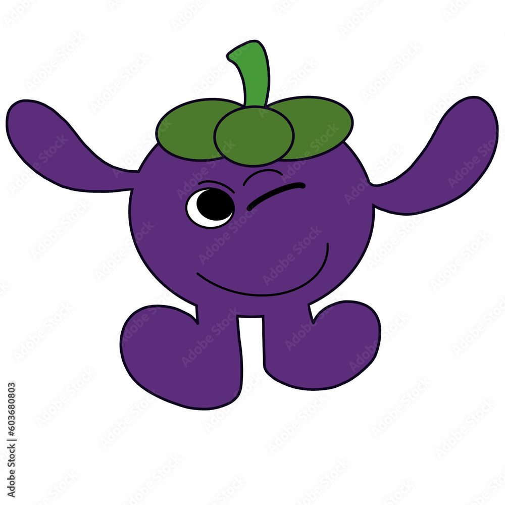 Fototapeta premium mangosteen cartoon
