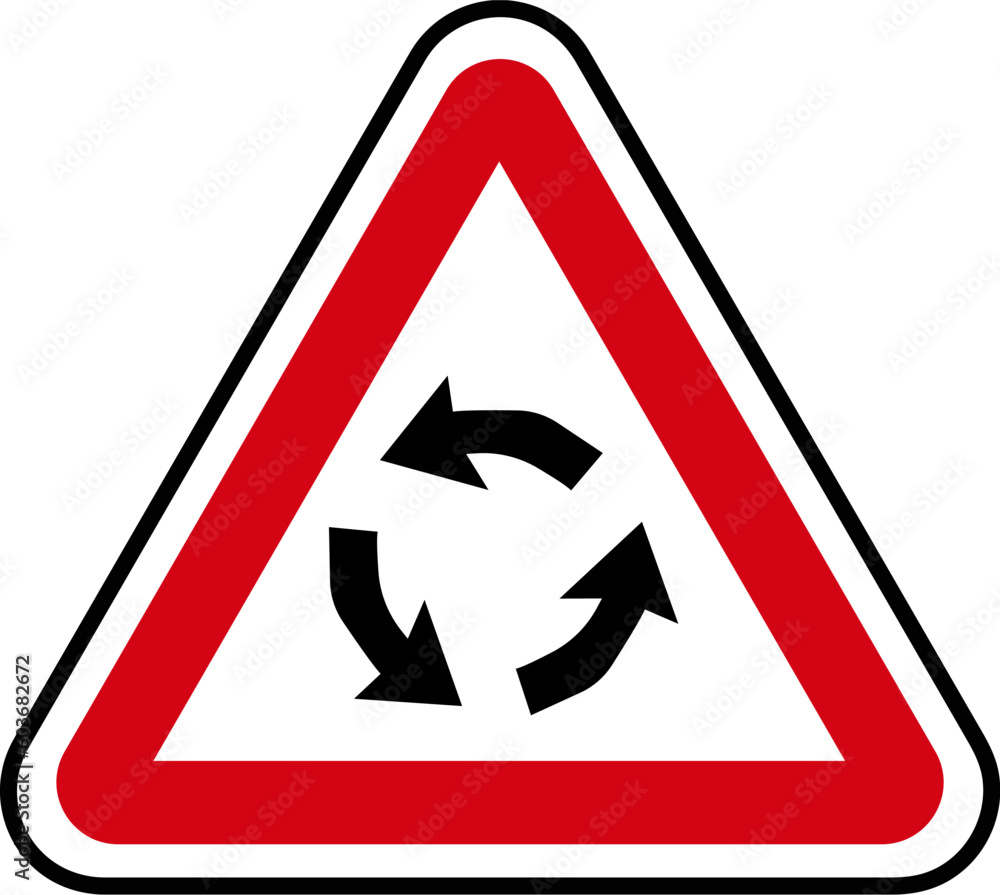 Road signs. Roundabout sign. warning sign. illustration vector of Roundabout sign. EPS10 Road signs. Roundabout sign. warning sign. illustration vector of Roundabout sign. EPS10