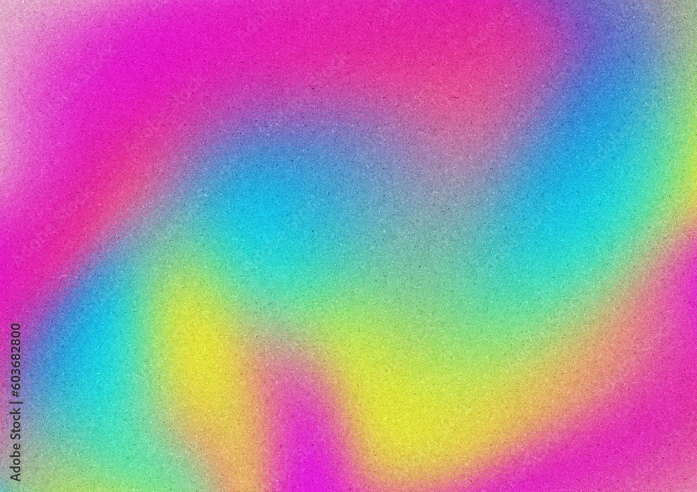 ピンクや水色や黄色が混ざった虹色でポップなノイズ入りグラデーション背景 ピンクや水色や黄色が混ざった虹色でポップなノイズ入りグラデーション背景