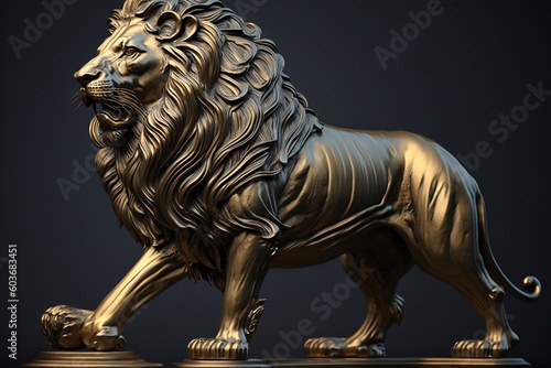 Majestic Lion Statue. AI © Usmanify