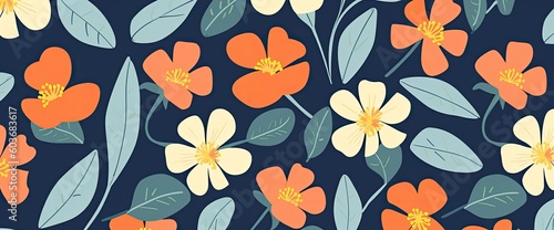 flowers and foliage colorful pattern spring summer background