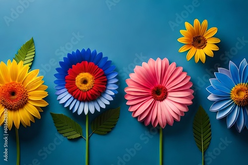 top view of beautiful textures of flowers on pastel background. Wallpapers and Backgrounds Generative Ai Technology